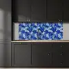 Palmblad - Patroon - Blauw keuken achterwand 2 middel 871 -sfeer1