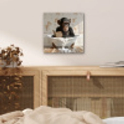 Vintage - Aap - Badkuip - Schuim - Dier aluminium wit klein -sfeer3