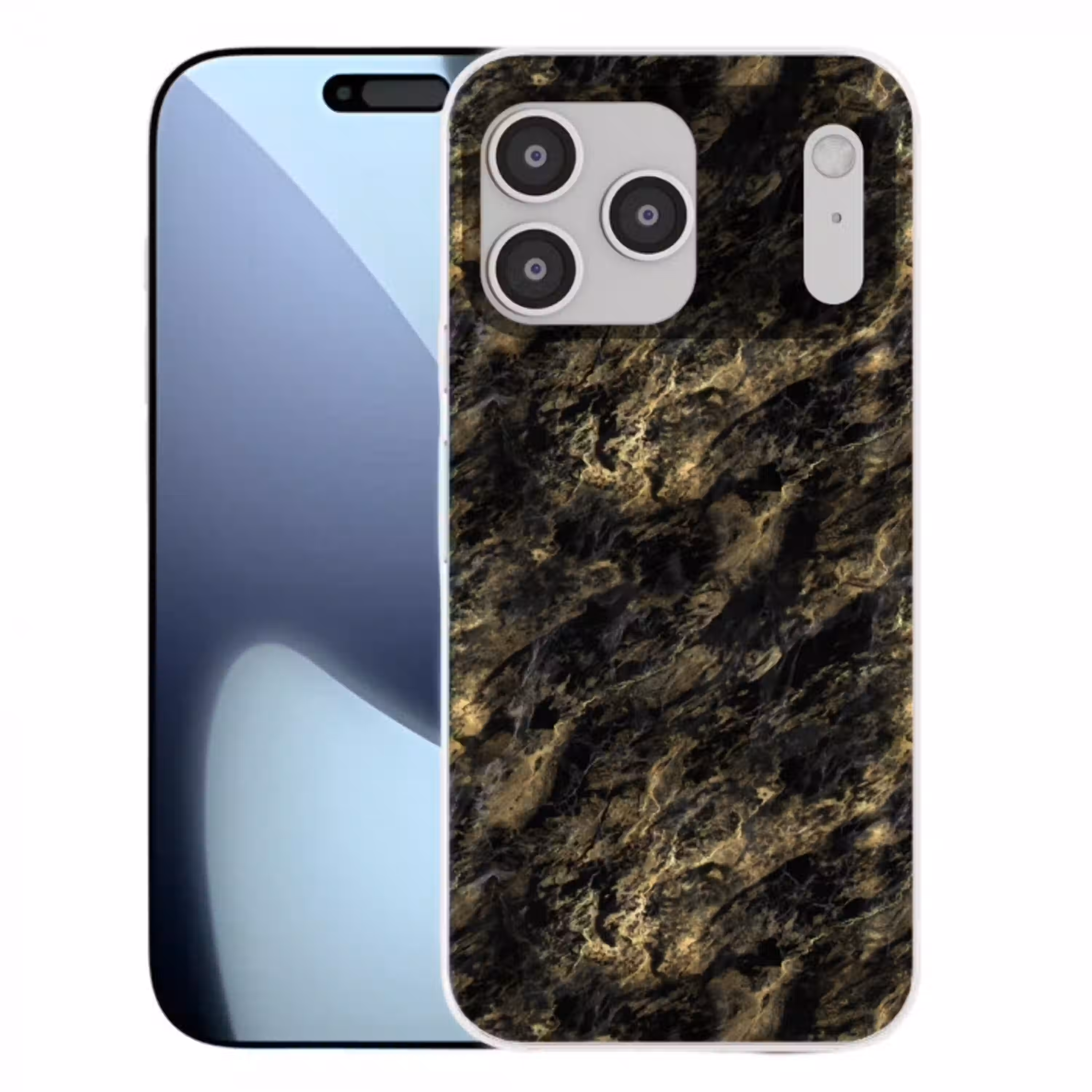 Marmer - Zwart - Goud Telefoonhoesje iPhone 17 Pro Max klein 879 -3d