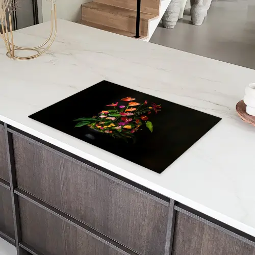 Bloemen - Vaas - Kleurrijk Inductie beschermer vinyl 3mm klein -sfeer8