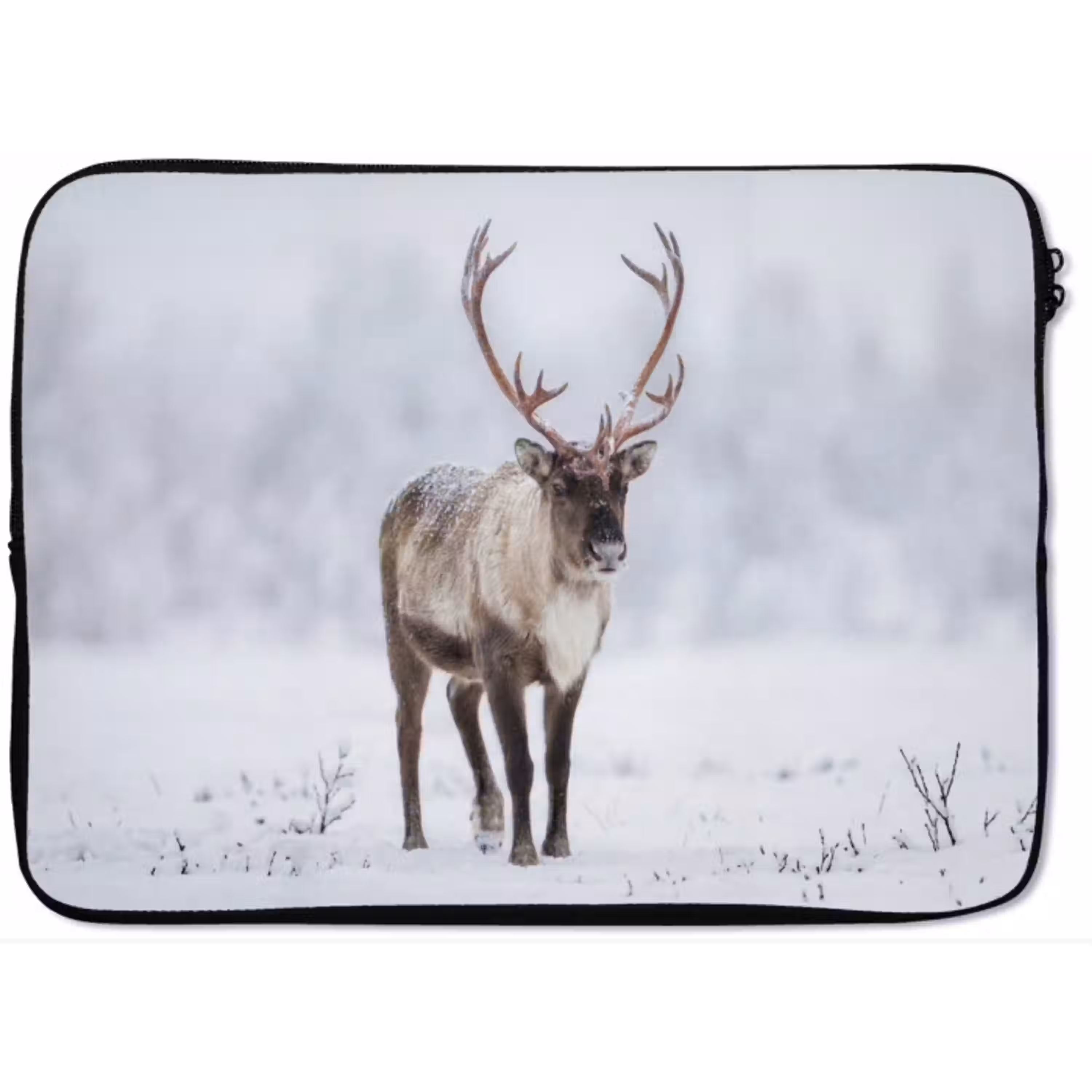 Rendier - Gewei - Toendra - Sneeuw - Wild laptophoes neopreen klein -zkaufland3dotto