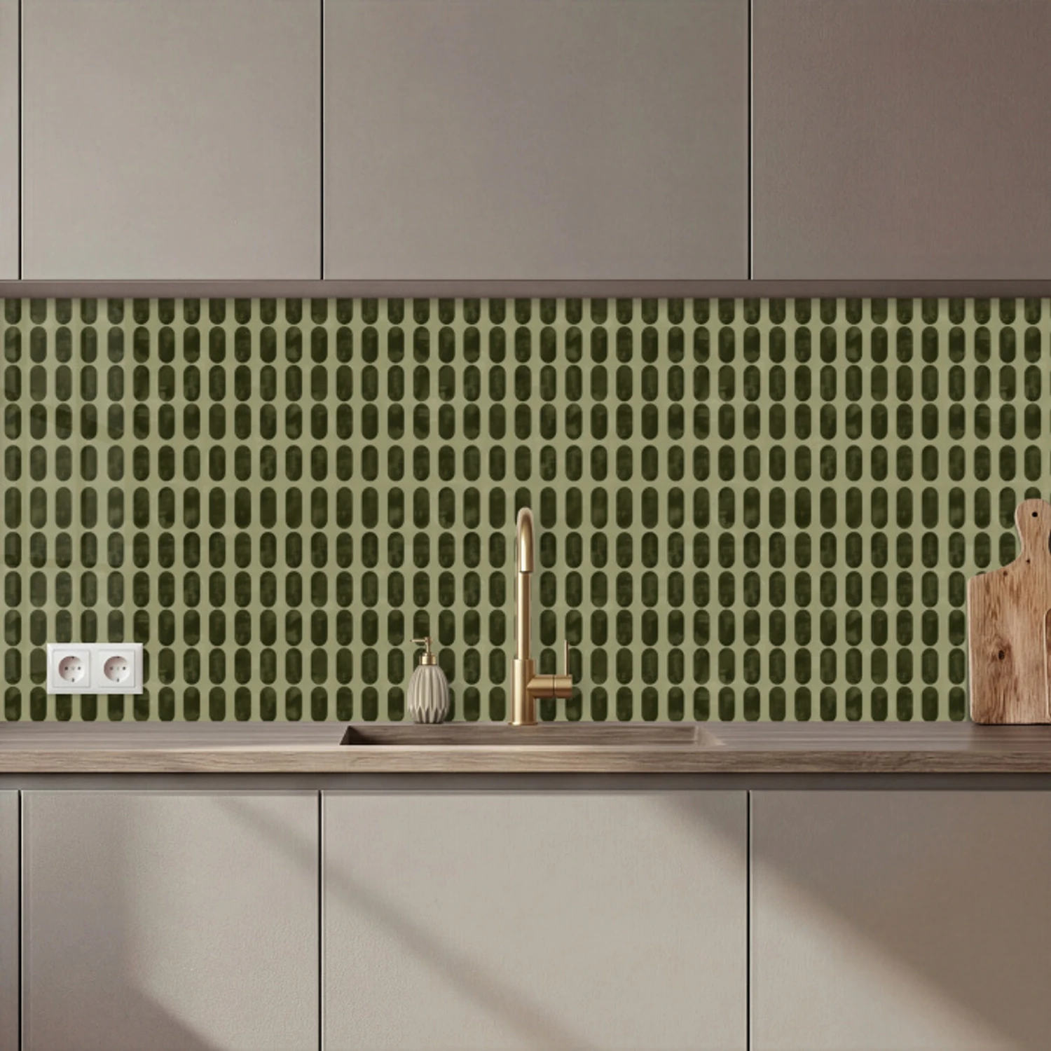 Ritmisch - Effect - Groen keuken achterwand 2 middel 871 zz_3dshopping