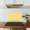 Patroon - Retro - Geel keuken achterwand spatscherm klein 900 -sfeer2