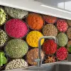 Kruiden - Schaaltjes - Kleurrijk - Textuur keuken achterwand 2 middel -zzzz3d_schuin