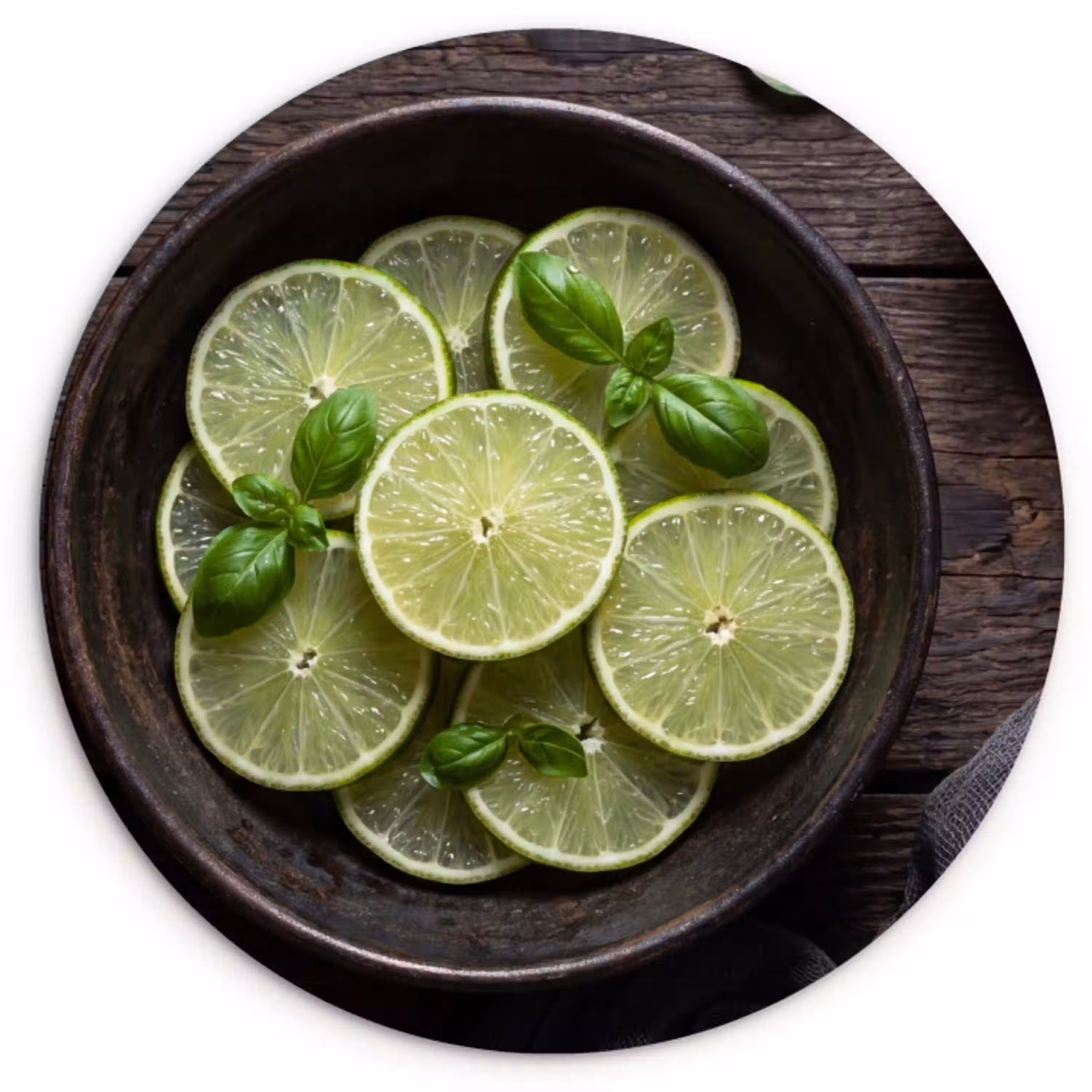 Fruit - Groen - Eten Wandcirkel plexiglas klein -3d