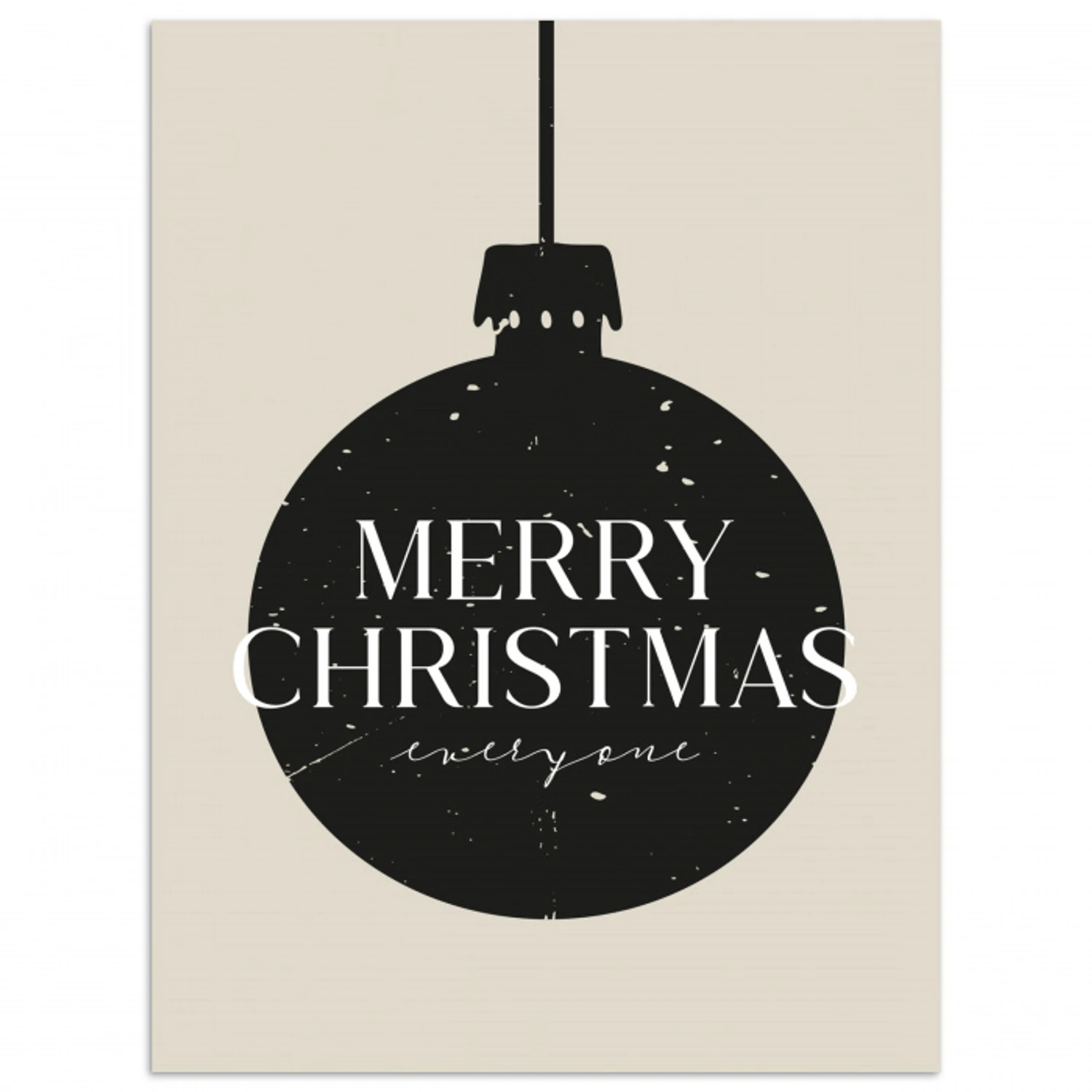 Kerstballen - Japandi - Christmas - Zwarte kerstballen poster papier klein -3d