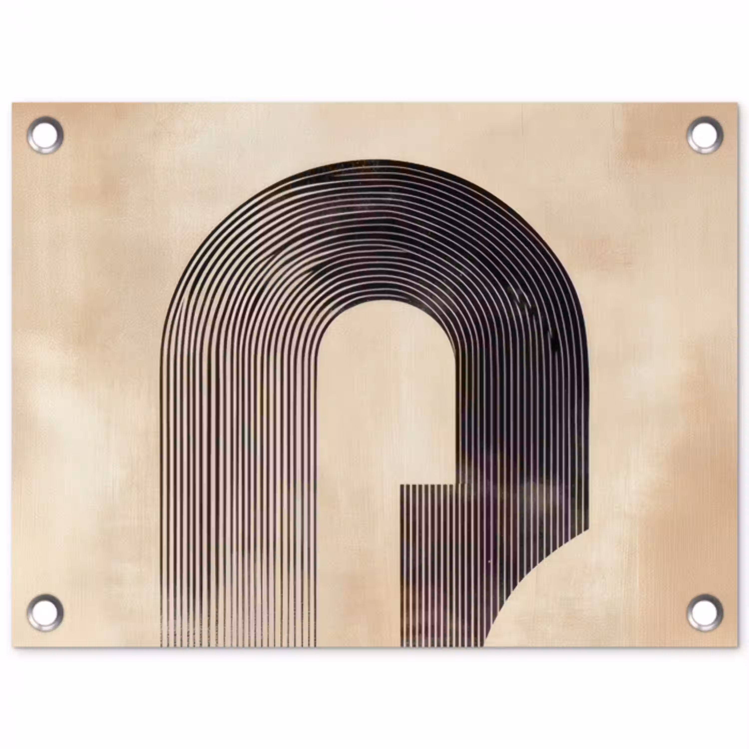 Boog -  Strepen - Minimalistisch - Zwart tuinposter los doek klein -3d