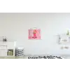 Roze - Bloemen - Cowboy textielposter latten blank klein -kinderkamer