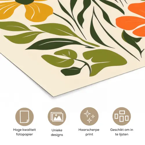 Bloemen - Speels - Kleurrijk poster papier klein -closeup_NL