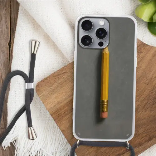 Potlood - Schilderij - Geel Hoesje iPhone 16 Pro Max met koord klein -sfeer4