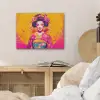 Bloemen - Vrouw - Kimono - Roze PET vilt klein -sfeer3