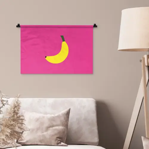 Banaan - Geel - Fruit Wandkleed katoen klein -sfeer4