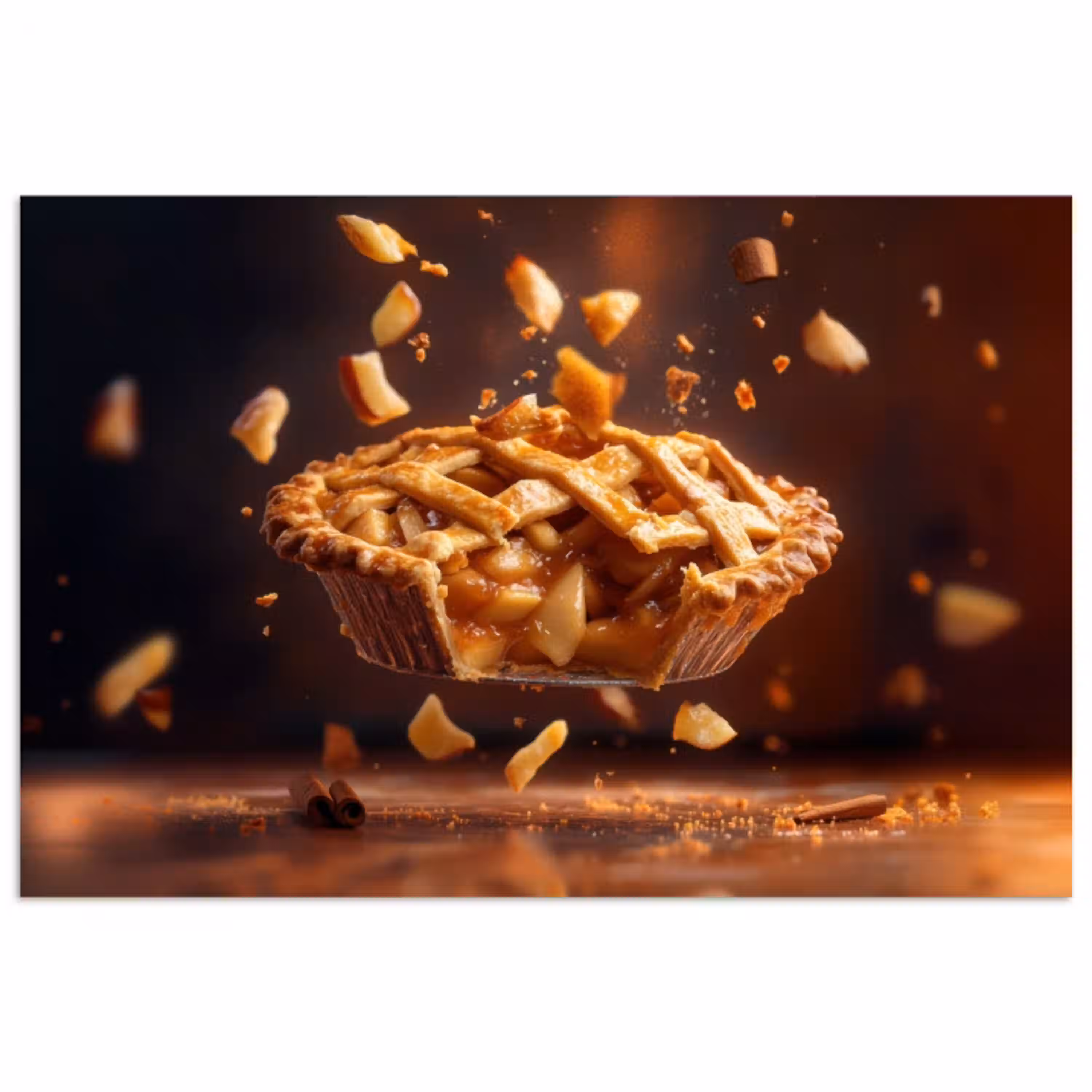 Appel - Taart - Warm - Eten poster papier klein -3d
