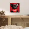 Amor - Hond  - Hartje - Rood plexiglas 5mm klein -sfeer4
