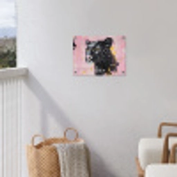 Zwart - Panter - Roze - Abstract tuinposter los doek klein -sfeer8