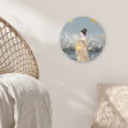Aziatisch - Vrouw - Kimono Wandcirkel kunststof plaat 5mm dik klein -sfeer5