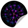 Bloem - Paars - Blauw - Macro - Zwart Wandcirkel behangsticker klein -3d