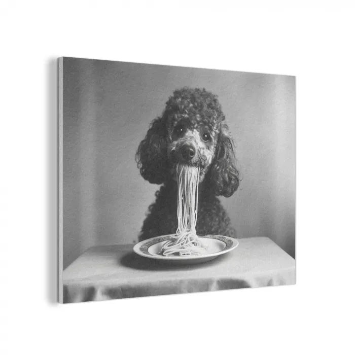 Poedel - Hond - Zwart - Wit - Schattig - Pasta PET vilt klein -3d