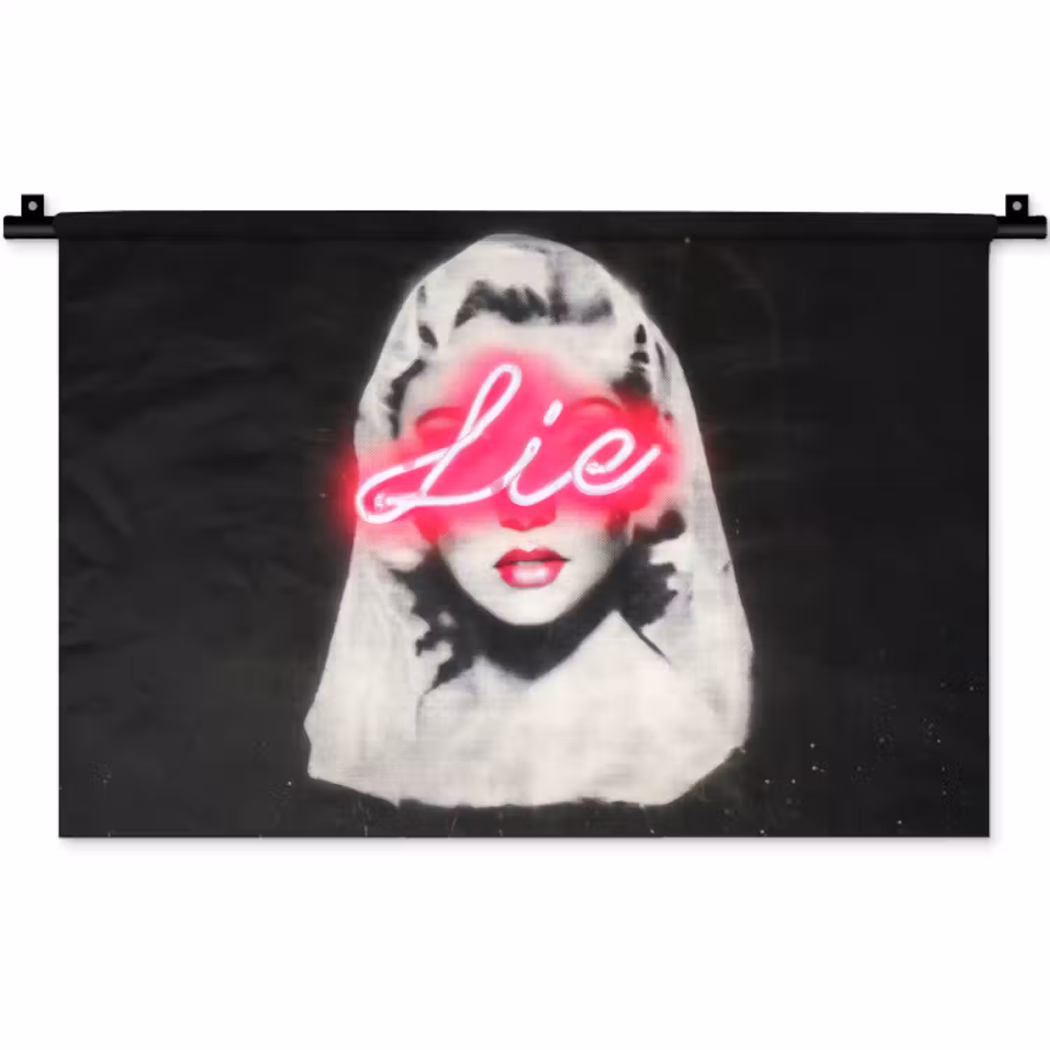 Wandkleed - Neon - Letters - Vintage - Vrouw