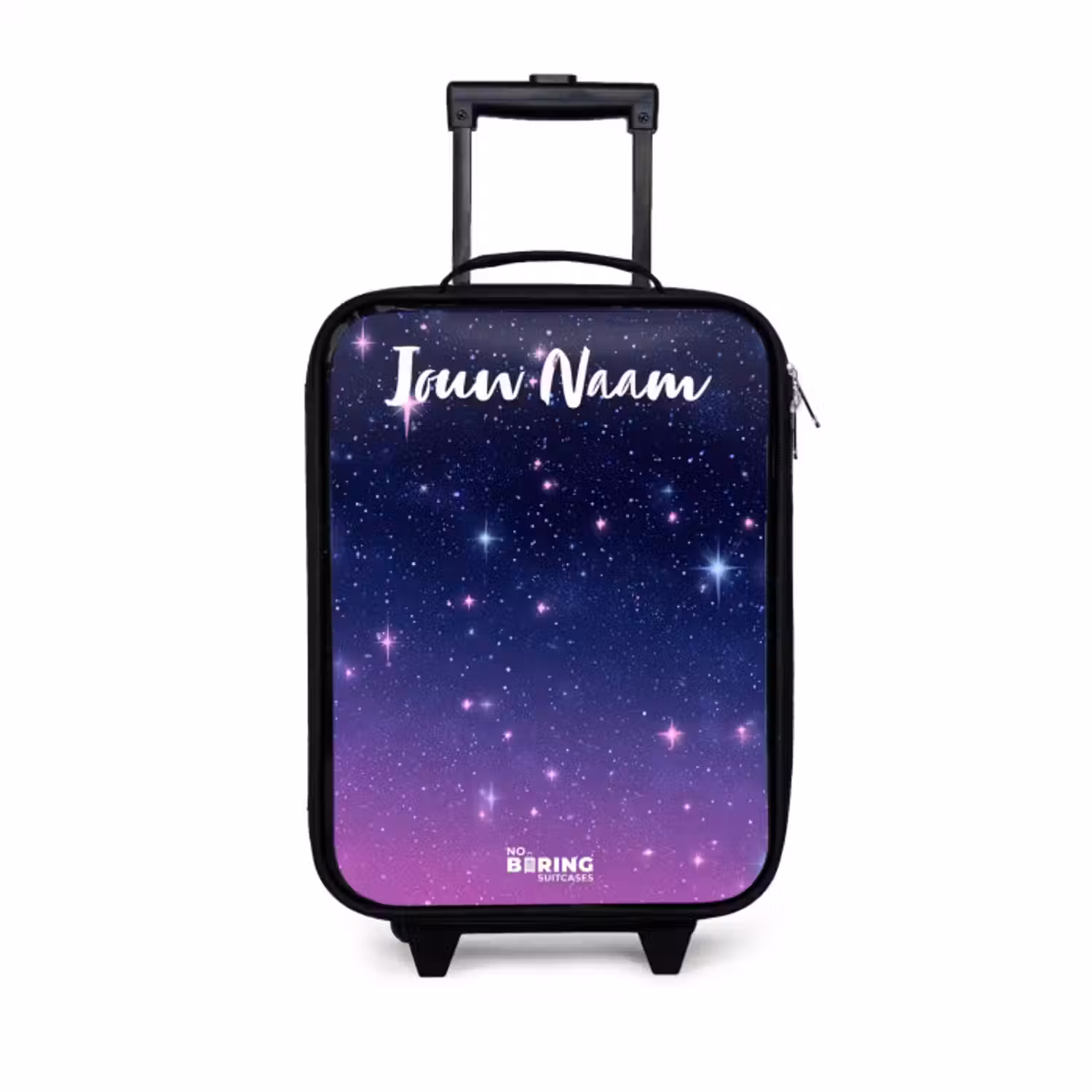 Kinderkoffer met naam - Sterren - Galaxy - Blauw - Roze