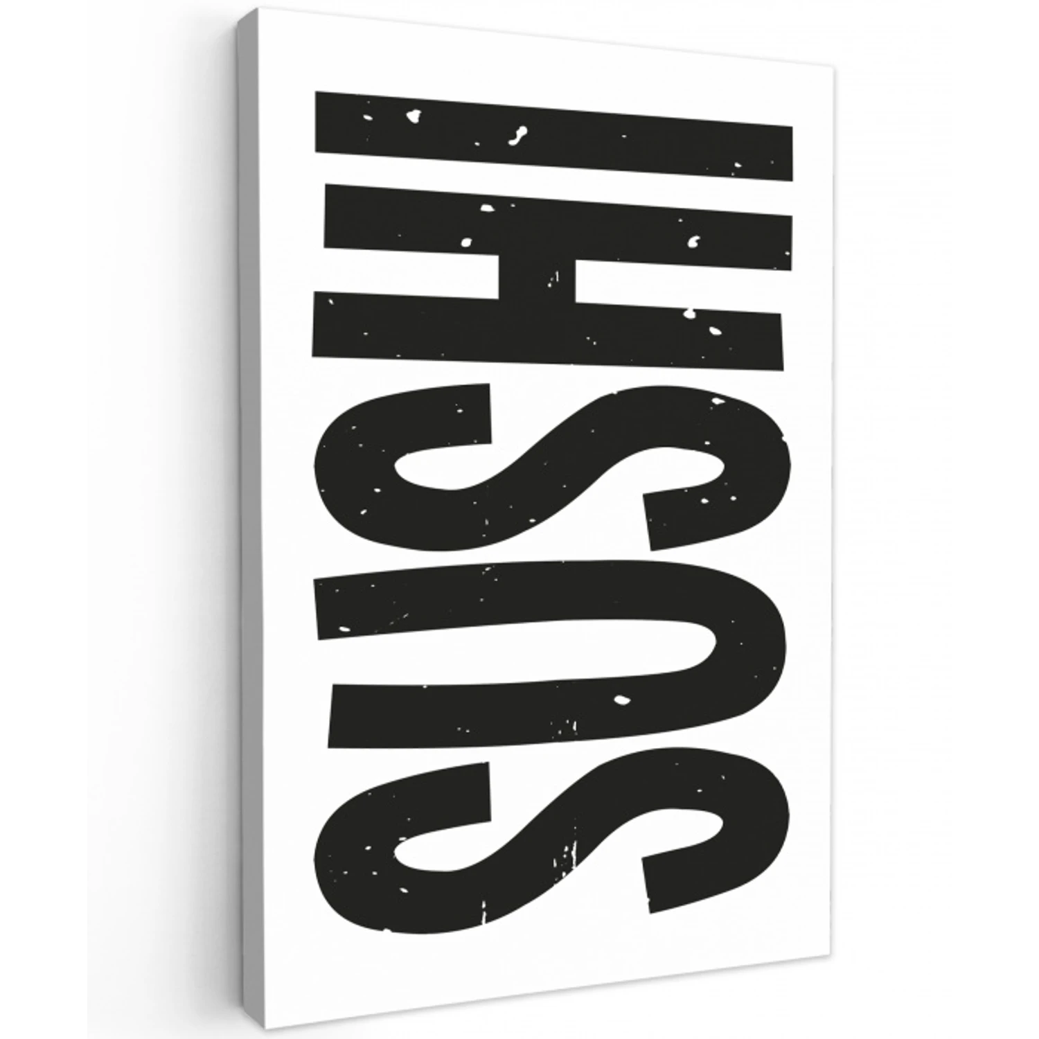 Japandi - Sushi - Zwart - Vintage Tuinposter op houten frame 2 cm dik klein -3d