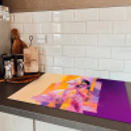 Abstract - Portret - Vrouw - Kleurrijk Inductie beschermer vinyl 3mm klein -sfeer3