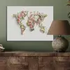 Wereldkaart - Bloemen - Subtiel PET vilt klein -sfeer2