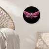 Vlinder - Roze - Nachtvlinder Wandcirkel kunststof plaat 5mm dik klein -sfeer5