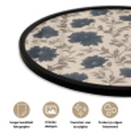 Motief - Bloemen - Zwart - Beige Fotolijst rond zonder passe partout klein 856 -closeup_NL