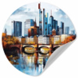 Bomen Frankfurt- Stad - Skyline - Brug Wandcirkel behangsticker klein -3d
