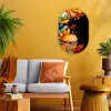 Fastfood - Graffiti - Hamburger - Eten - Modern Wandcirkel Ovaal Forex klein -sfeer4