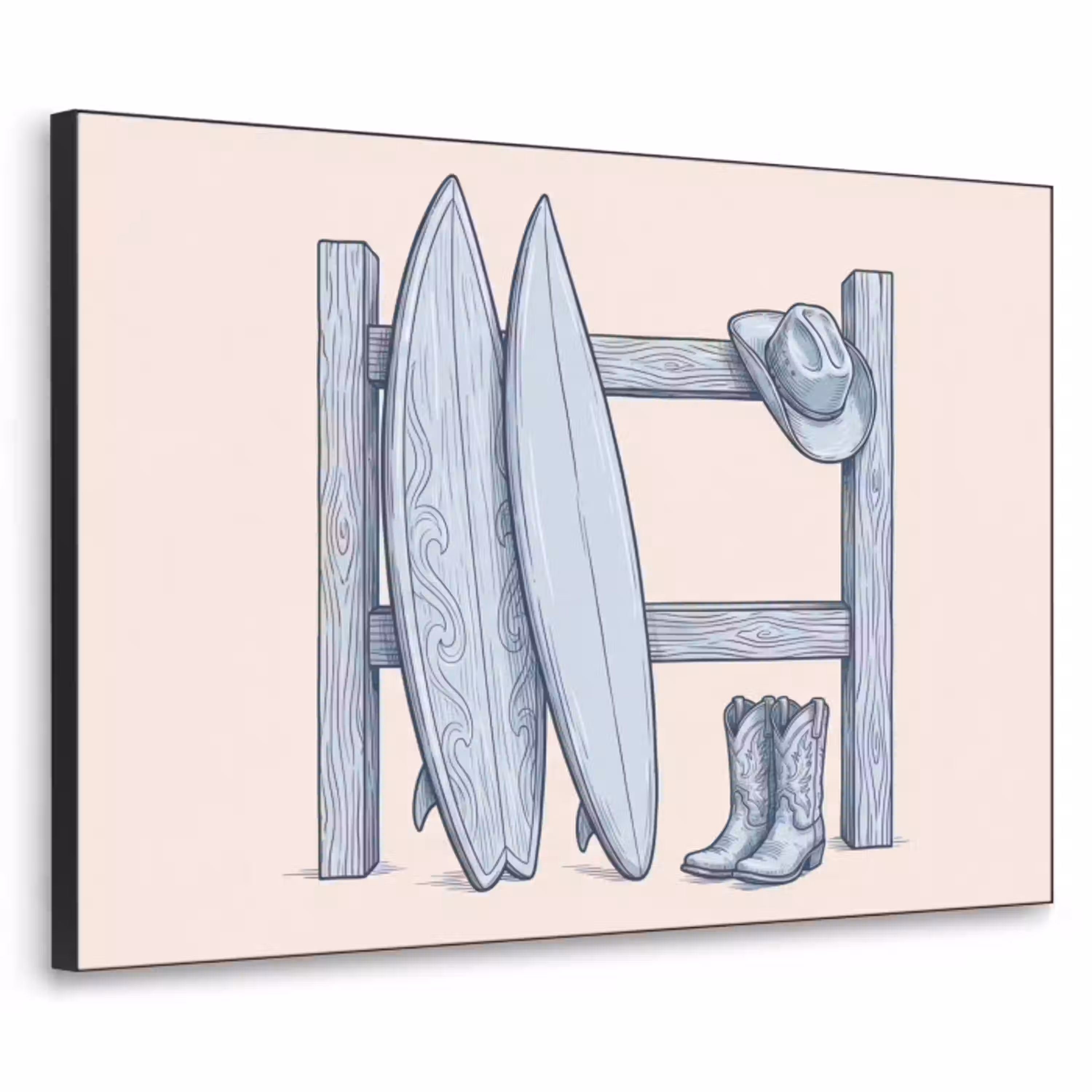 Recreatie - Kleding - Avontuur - Illustratie - Zomer Textielframe zwart klein -3d