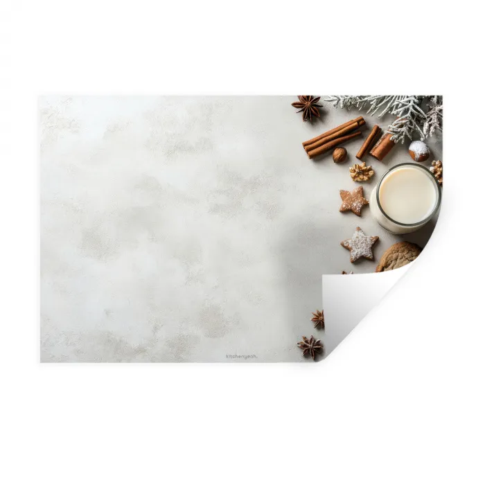 Winter - Kerst - Specerijen - Wit Muursticker klein -3d