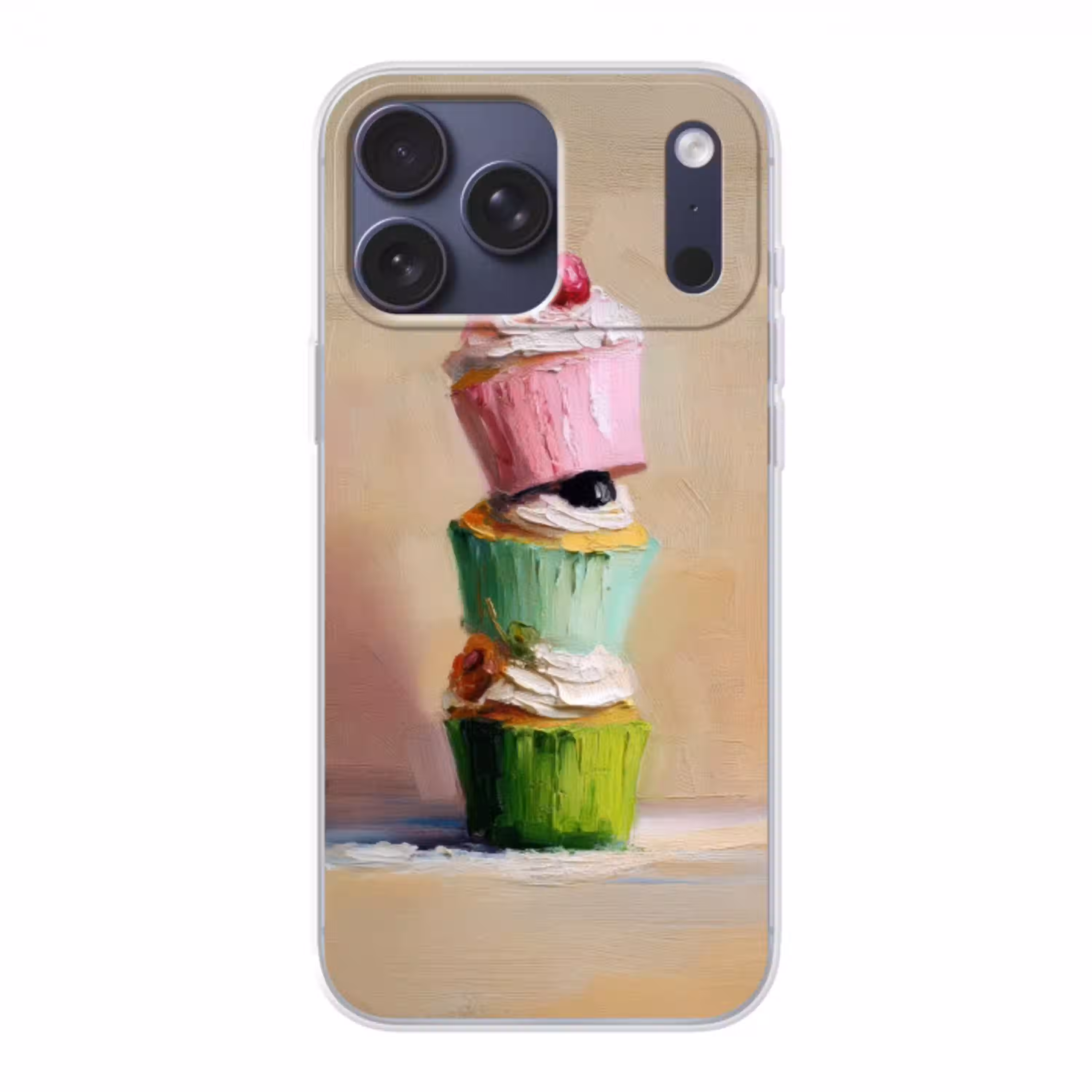 Cupcakes - Gestapeld - Kleurrijk - Fruit Telefoonhoesje iPhone 17 Pro Max klein -3d