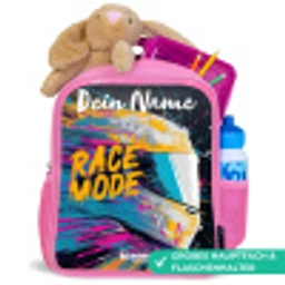 Racehelm - Abstract - Verf - Kleurrijk Kinderrugzak - Roze middel -inhoud_DE