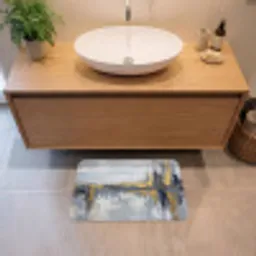 Abstract - Structuur - Goud - Grijs - Modern Badmat klein -sfeer1