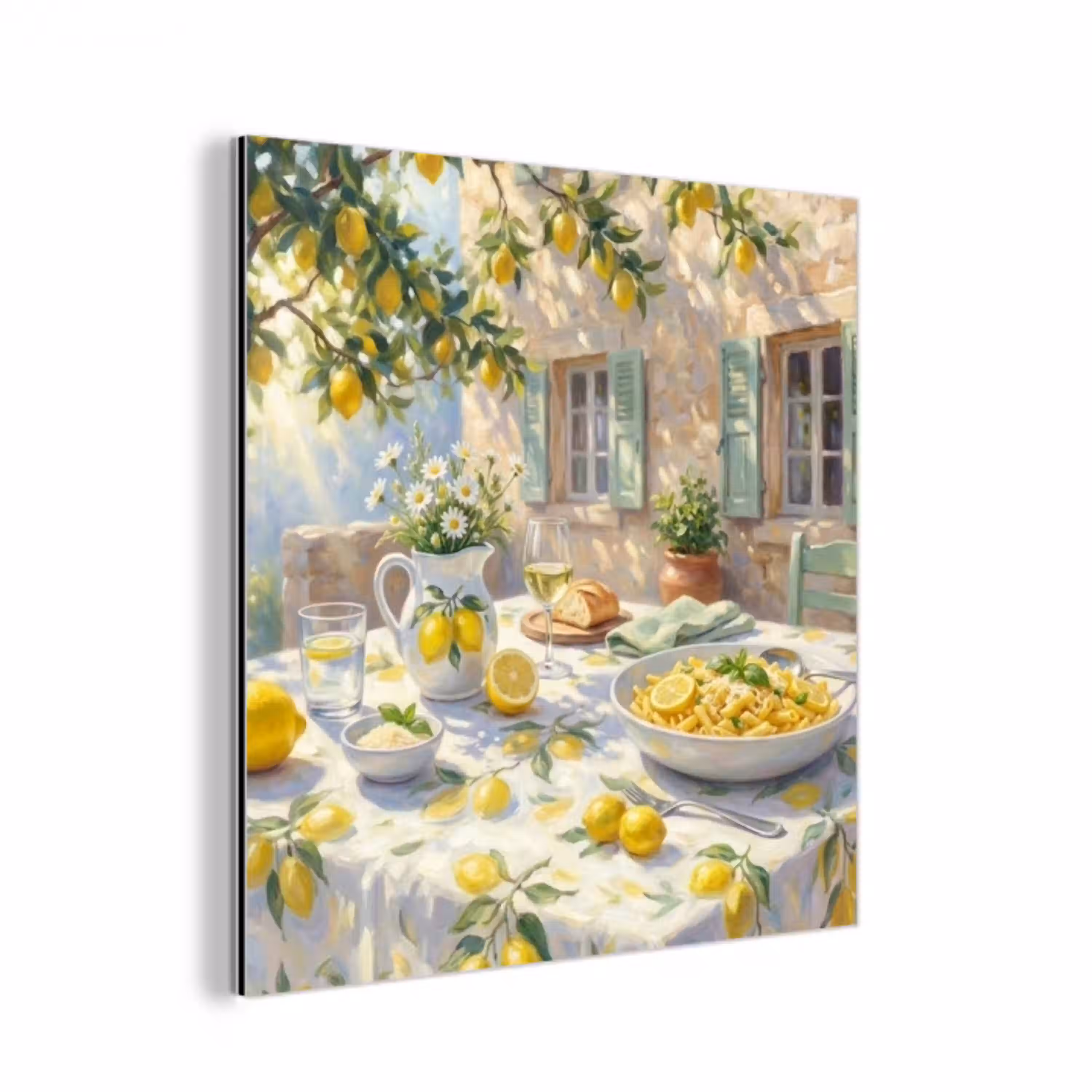 Eten - Terras - Zomer - Geschilderd - Geel aluminium wit klein -3d