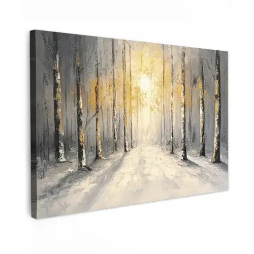 Winter - Abstract - Sneeuw - Natuur - Zon Tuinposter op houten frame 2 cm dik klein -3d