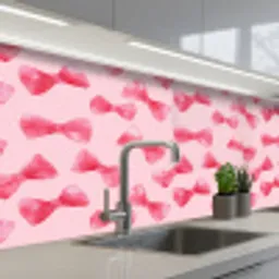 Strikken - Aquarel - Roze keuken achterwand 2 middel 871 -3d_schuin