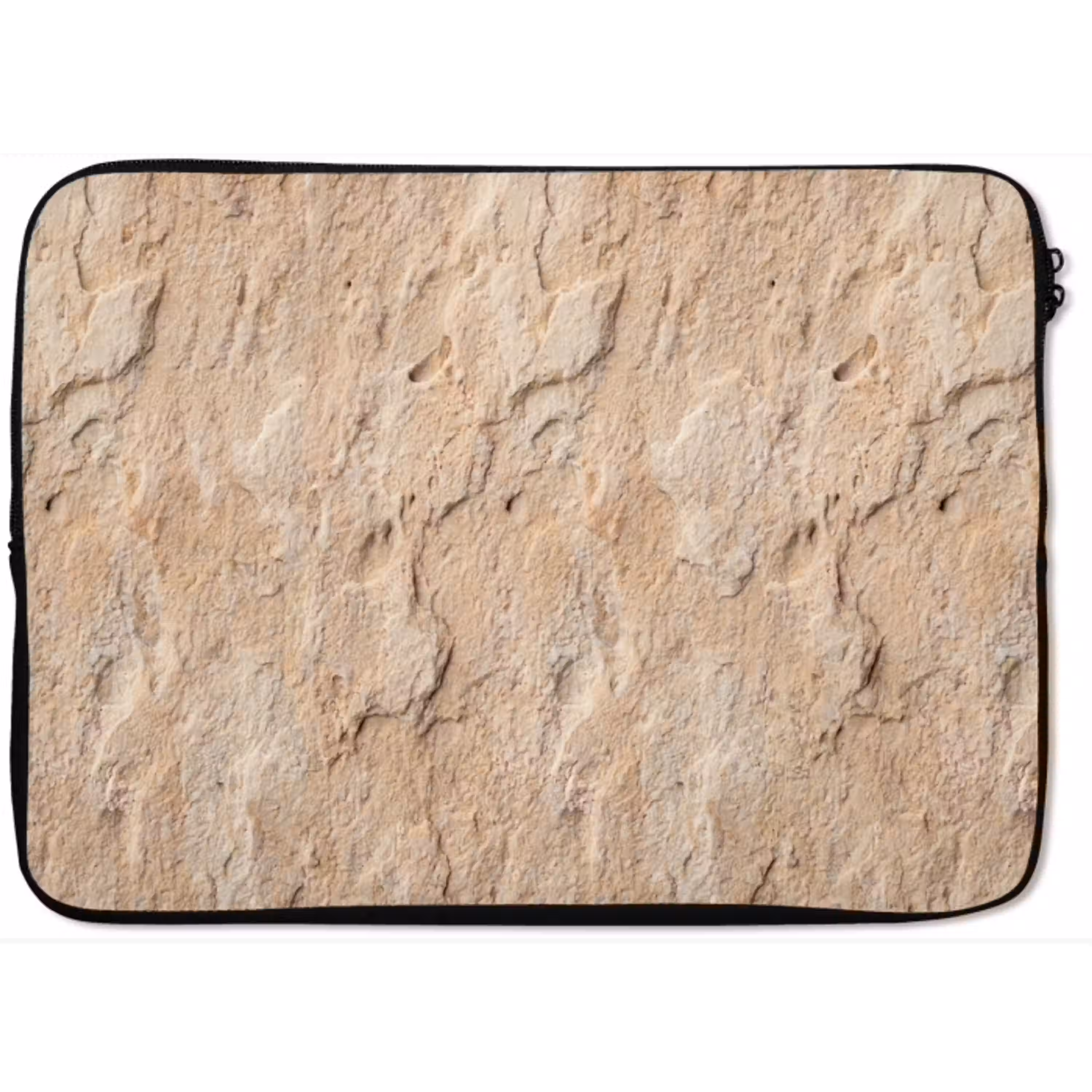 Textuur - Steen - Natuur - Beige laptophoes neopreen klein -zkaufland3dotto