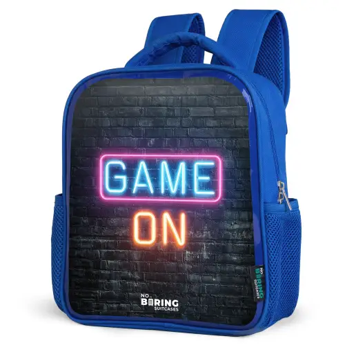 Game - Letters - Neon Kinderrugzak - Blauw middel -schuin