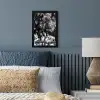 Springen - Paard - Zwart - Wit fotolijst zwart zonder passe partout klein -sfeer3