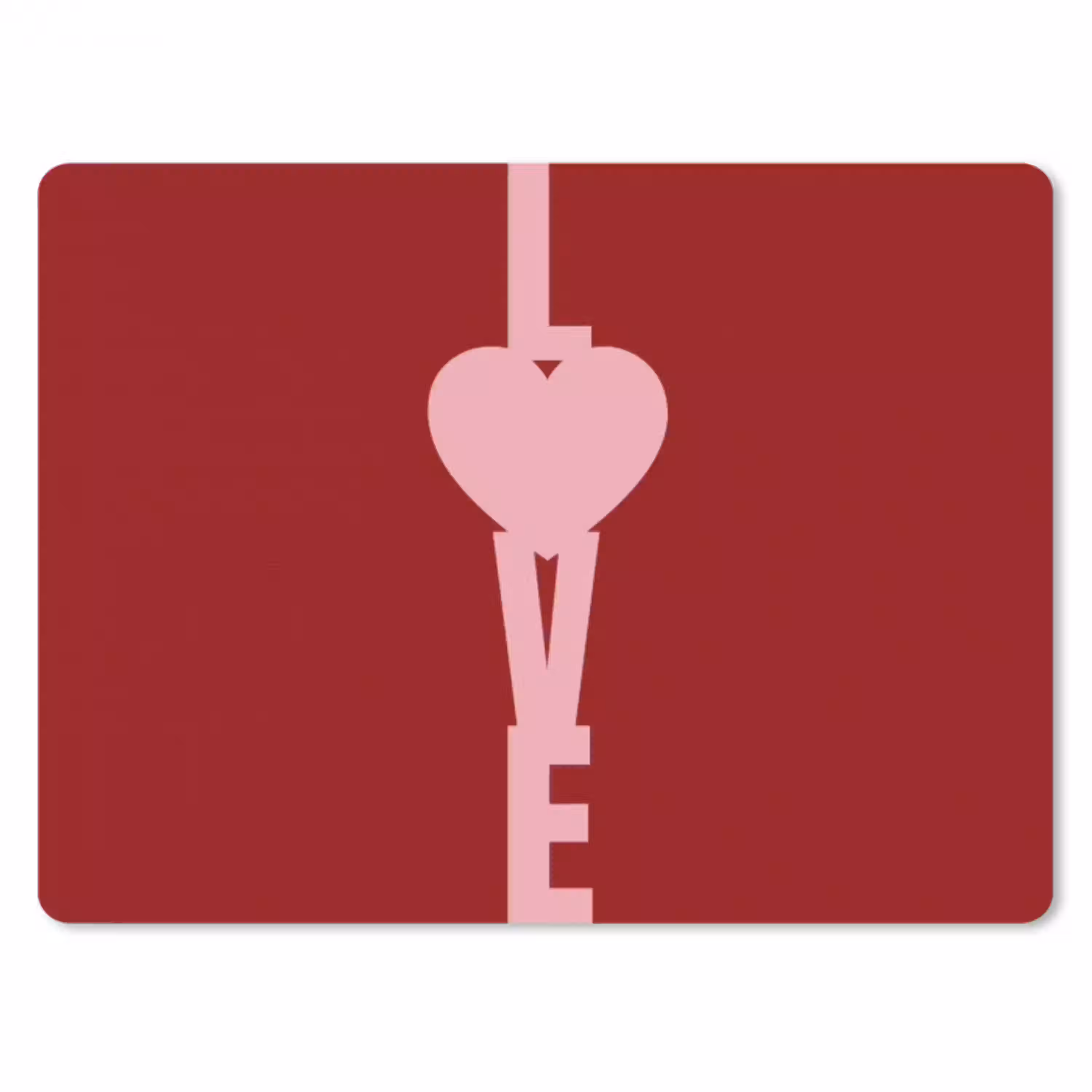 Love - Hart - Rood muismat rubber klein -3d