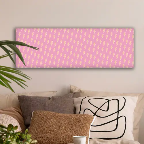 Geel - Bliksem - Roze canvas 2cm klein 828 -sfeer1