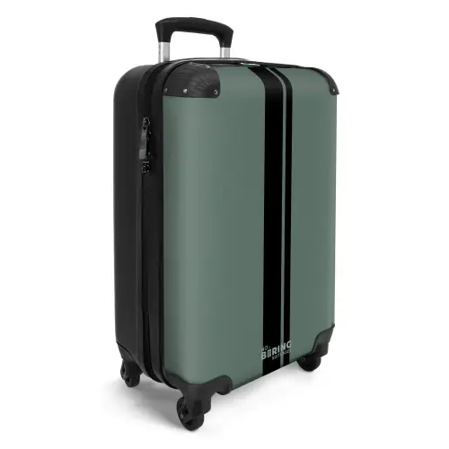 Groene achtergrond met dubbele verticale strepen NBS - Handbagage koffer - Volwassenen Unisex middel -productfoto_3d