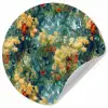 Geel - Bloemen - Groen - Bladeren Wandcirkel behangsticker klein 186 -3d