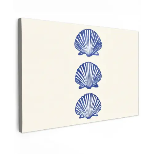 Schelpen - Blauw - Patroon canvas 2cm klein -z3d