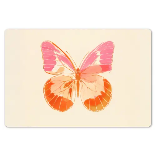 Oranje - Vlinder - Minimalistisch Placemat vinyl groot -zzsfeer1_Kitchenyeah-website