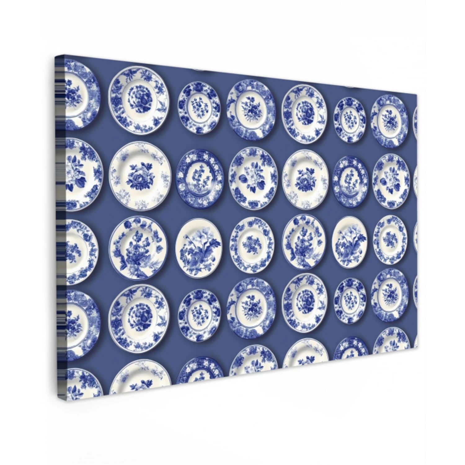 Borden - Floraal - Blauw Tuinposter op houten frame 2 cm dik klein 845 -3d