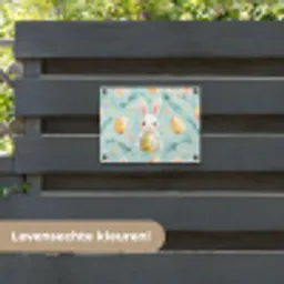 Konijn - Eieren - Takjes tuinposter los doek klein -sfeer3
